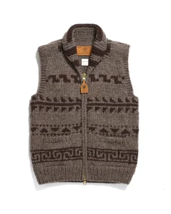 Cowichan Vest - Beige/Brown