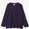 Crew Neck Shirt - Dk. Purple - Knit Mesh