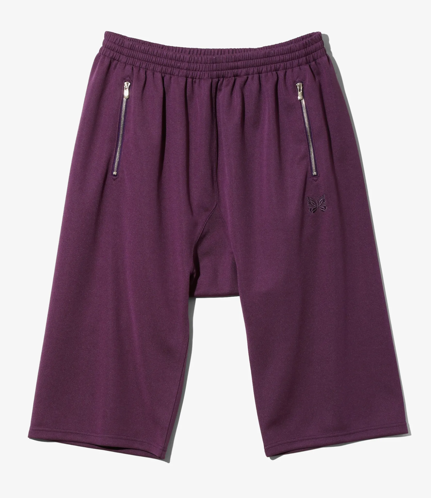 Cropped Sarouel Track Pant - Purple - Poly Smooth