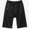 Cropped Sarouel Track Pant - Black - Poly Smooth