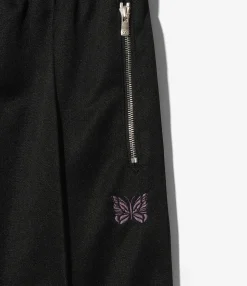 Cropped Sarouel Track Pant - Black - Poly Smooth