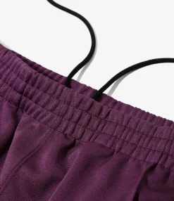 Cropped Sarouel Track Pant - Purple - Poly Smooth