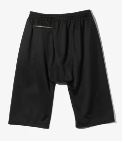 Cropped Sarouel Track Pant - Black - Poly Smooth