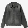 Darts Bottom Jean Jacket - Black - 12oz Denim