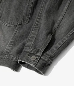 Darts Bottom Jean Jacket - Black - 12oz Denim