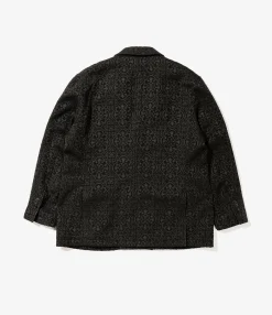 DBL Peak Jacket - Black Crest Flocked Jacquard