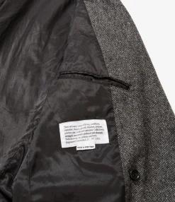 DBL Peak Jacket - Grey Poly Wool Herringbone