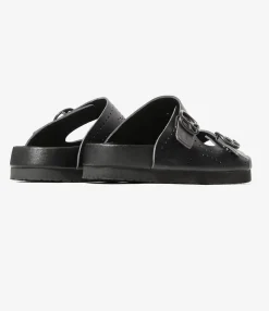 Double Strap Sandal - Black - Cowhide Lthr.