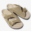 Double Strap Sandal - Taupe - Suede Leather