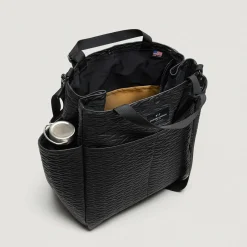 EG x BAGSINPROGRESS - Carry All Beach Bag - Black Quilted Fake Leather