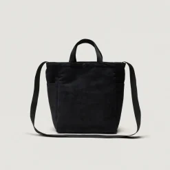 EG x BAGSINPROGRESS - Multi-Pocket Bag - Medium - Black Polyester Fake Suede