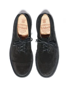 EG x Tricker's - Women's Asymmetric Gibson - Black - Suede - Morflex Sole