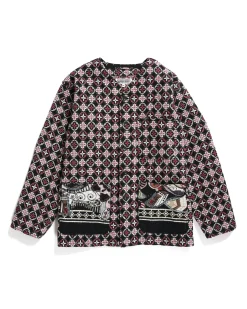 Engineer Jacket - Multi Color Mix Pattern Block Jacquard