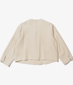 Engineer Short Jacket - Natural Cotton Heavy Basketweave