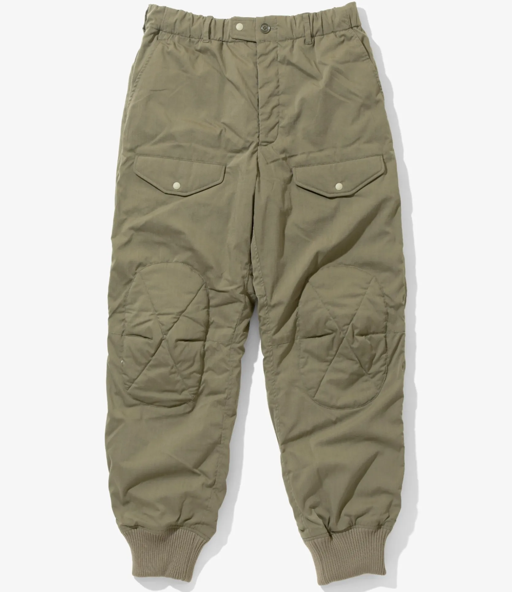Engineered Garments x Nanga - Airborne Down Pant - Khaki - Flame Resistant Polyester Aramid Ripstop