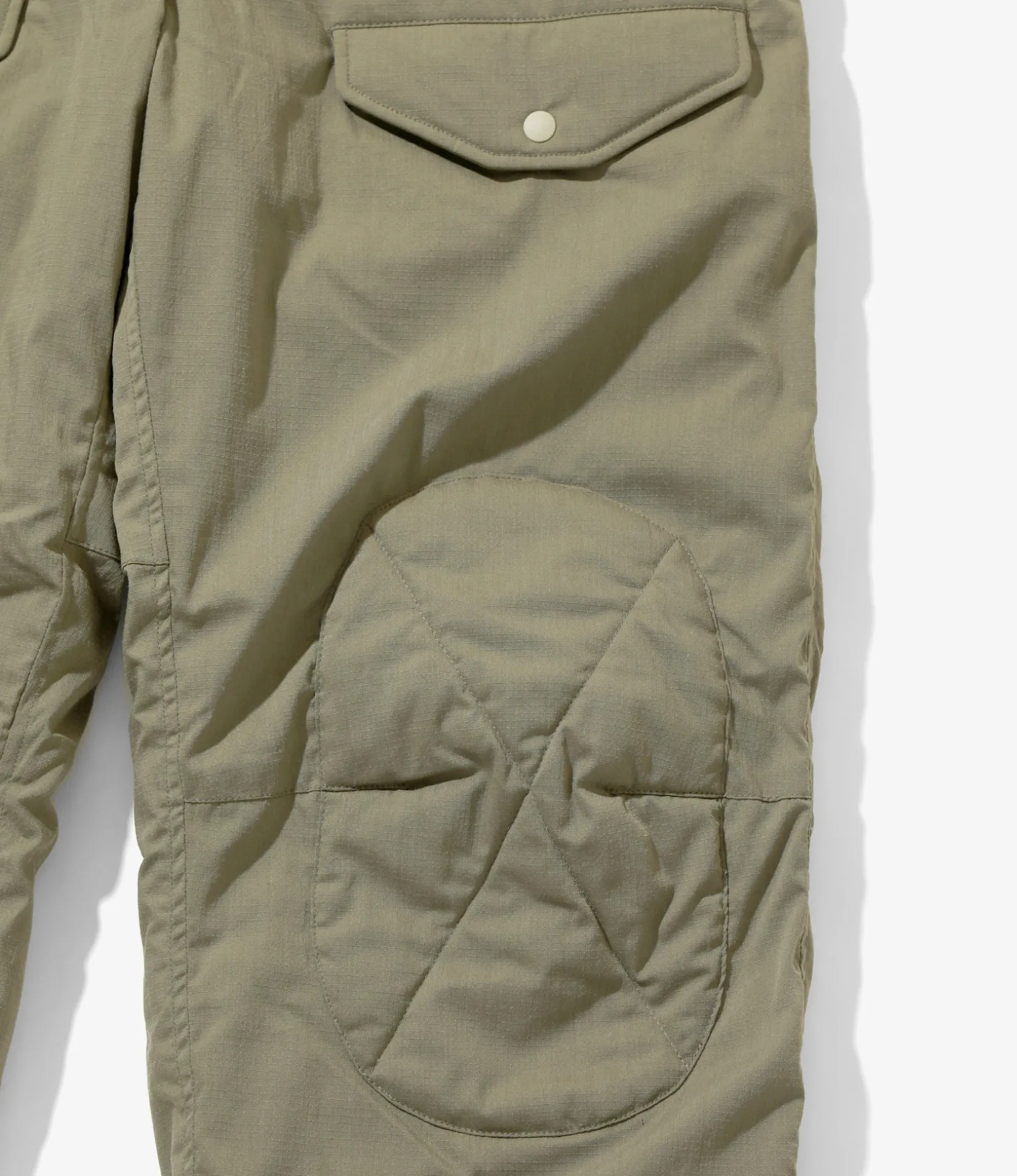 Engineered Garments x Nanga - Airborne Down Pant - Khaki - Flame Resistant Polyester Aramid Ripstop
