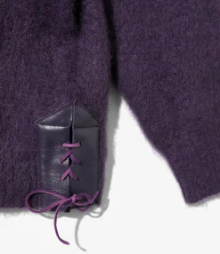 EP Mohair Cardigan - Purple - Solid