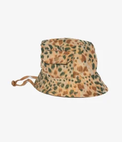 Explorer Hat - Brown Polyester Leopard Print