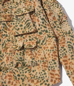 Explorer Shirt Jacket - Brown Polyester Leopard Print