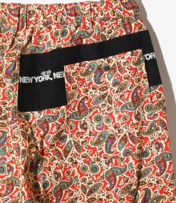 EZ Pant - Black - Cotton Ripstop / Paisley Printed