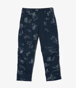 Fatigue Pant - Navy Animal Print 6.5oz Flat Twill