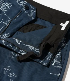 Fatigue Pant - Navy Animal Print 6.5oz Flat Twill