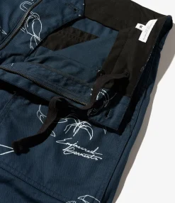 Fatigue Short - Navy Animal Print 6.5oz Flat Twill