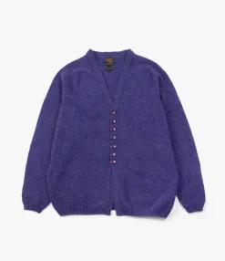 Fisherman Shetland Cardigan - Violet