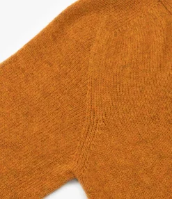 Fisherman Shetland Cardigan - Orange