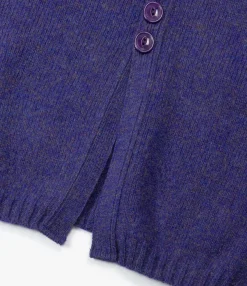 Fisherman Shetland Cardigan - Violet