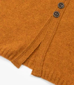 Fisherman Shetland Cardigan - Orange