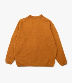 Fisherman Shetland Cardigan - Orange