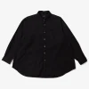Flared Shirt - Black 100's 2Ply Cotton Broadcloth