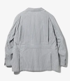 Folk Jacket - Beige Cotton Seersucker Stripe
