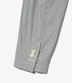 Folk Jacket - Navy Cotton Seersucker Stripe