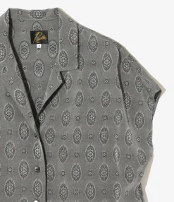 French Sleeve Blouse - Grey - Fine Pattern Jacquard