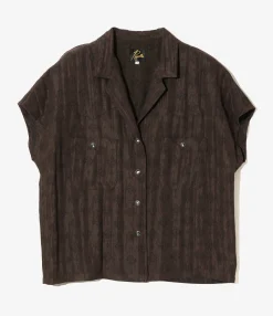 French Sleeve Cowboy Blouse - Bordeaux - Bright Foulard