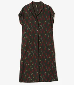 French Sleeve Dress - Charcoal - R/W Tulip Jacquard