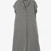 French Sleeve Dress - Grey - Fine Pattern Jacquard
