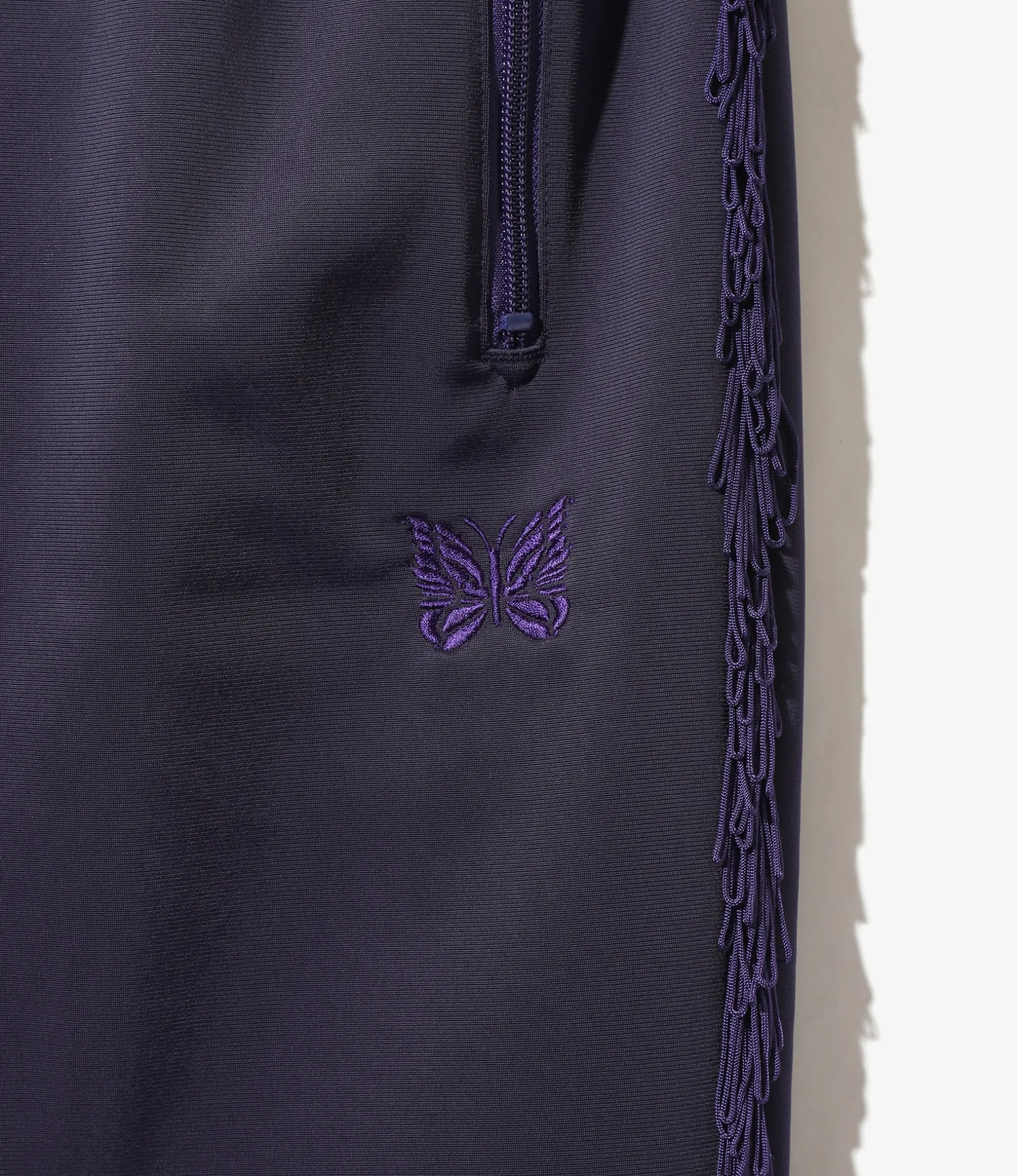 Fringe Boot-Cut Track Pant - Eggplant - PE/TA Bright Jersey