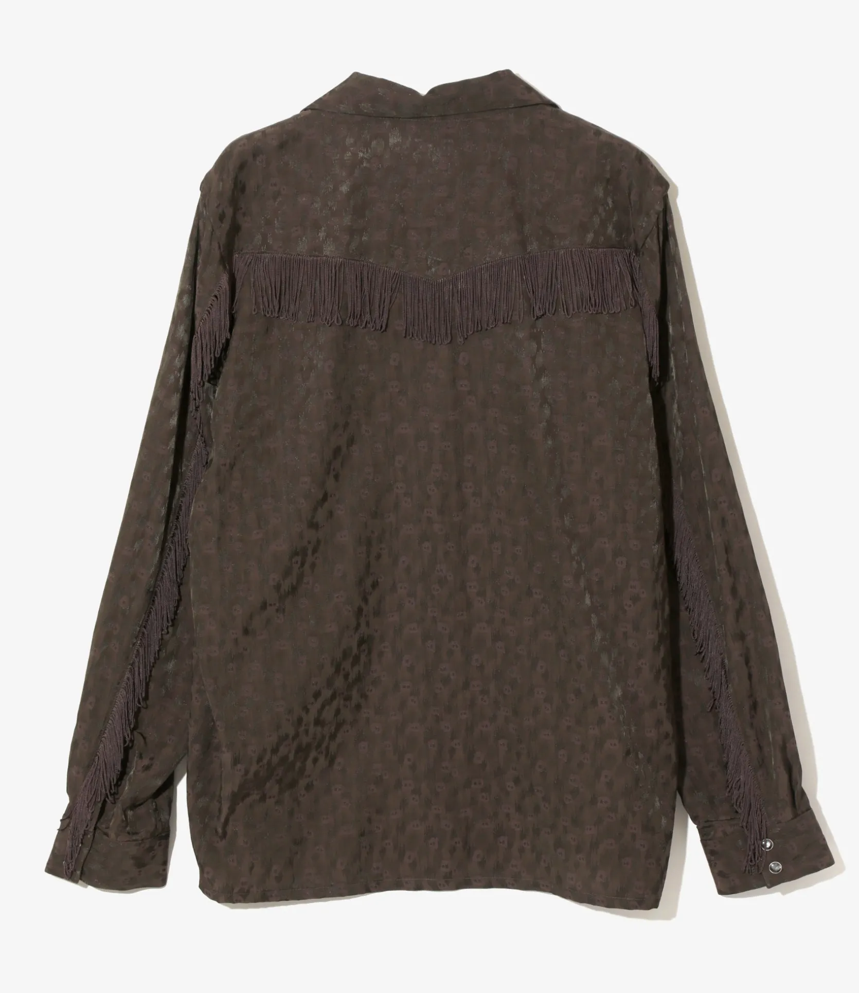 Fringe Shirt - Dk.Brown - R/C Leopard Jacquard