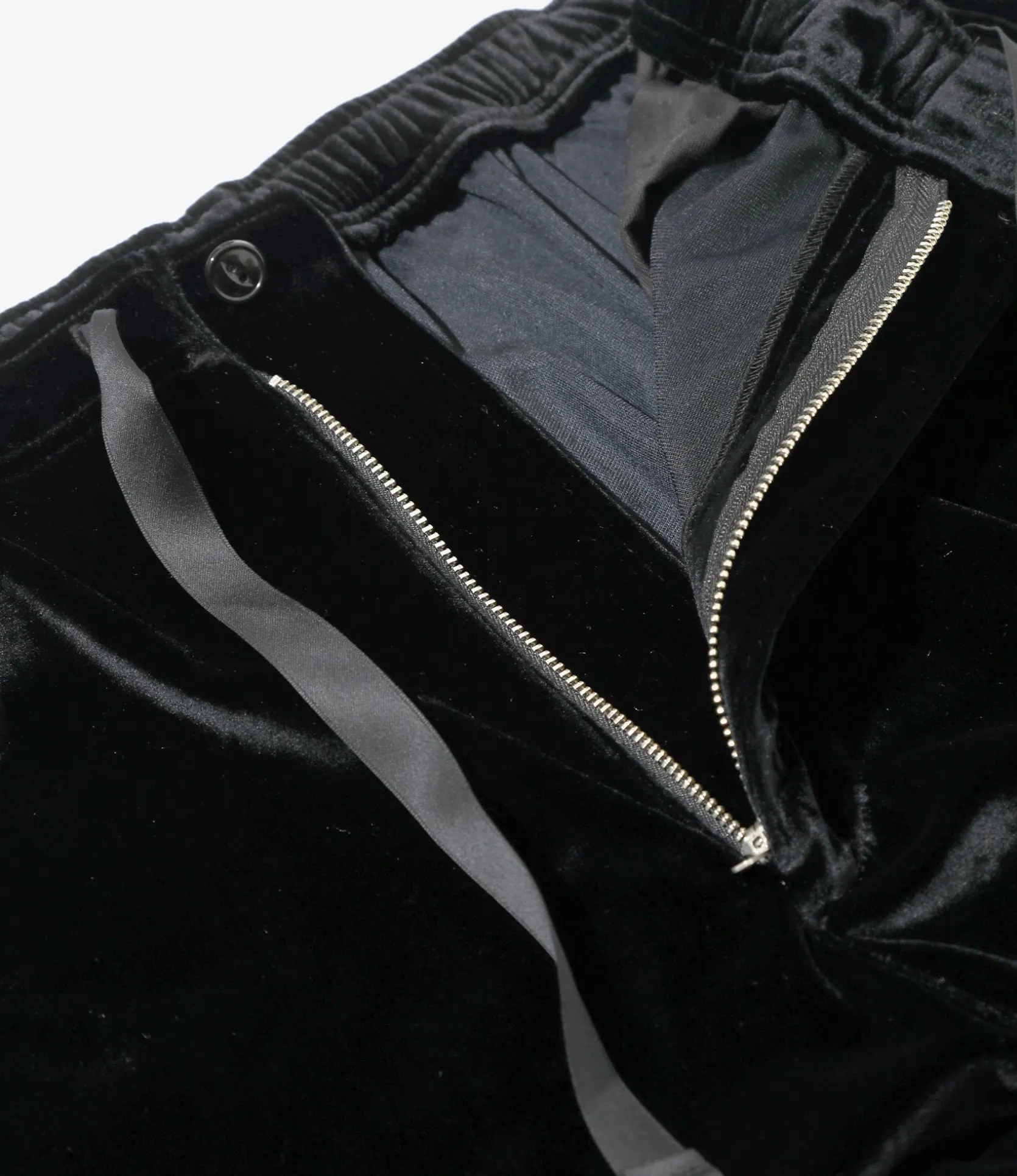 Fringe String Easy Pant - Black - TA/PE Velour