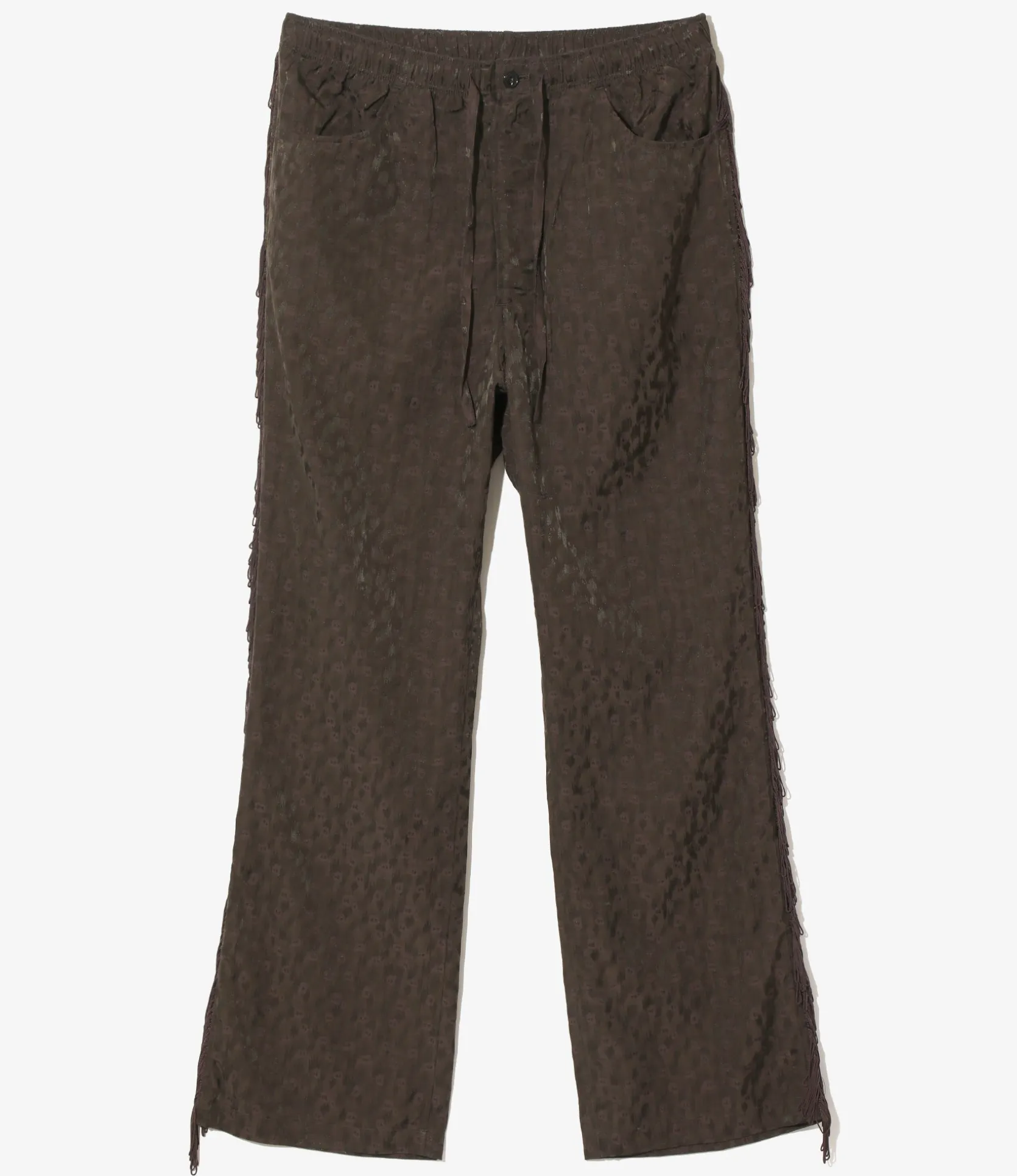 Fringe String Pant - Dk.Brown - R/C Leopard Jacquard