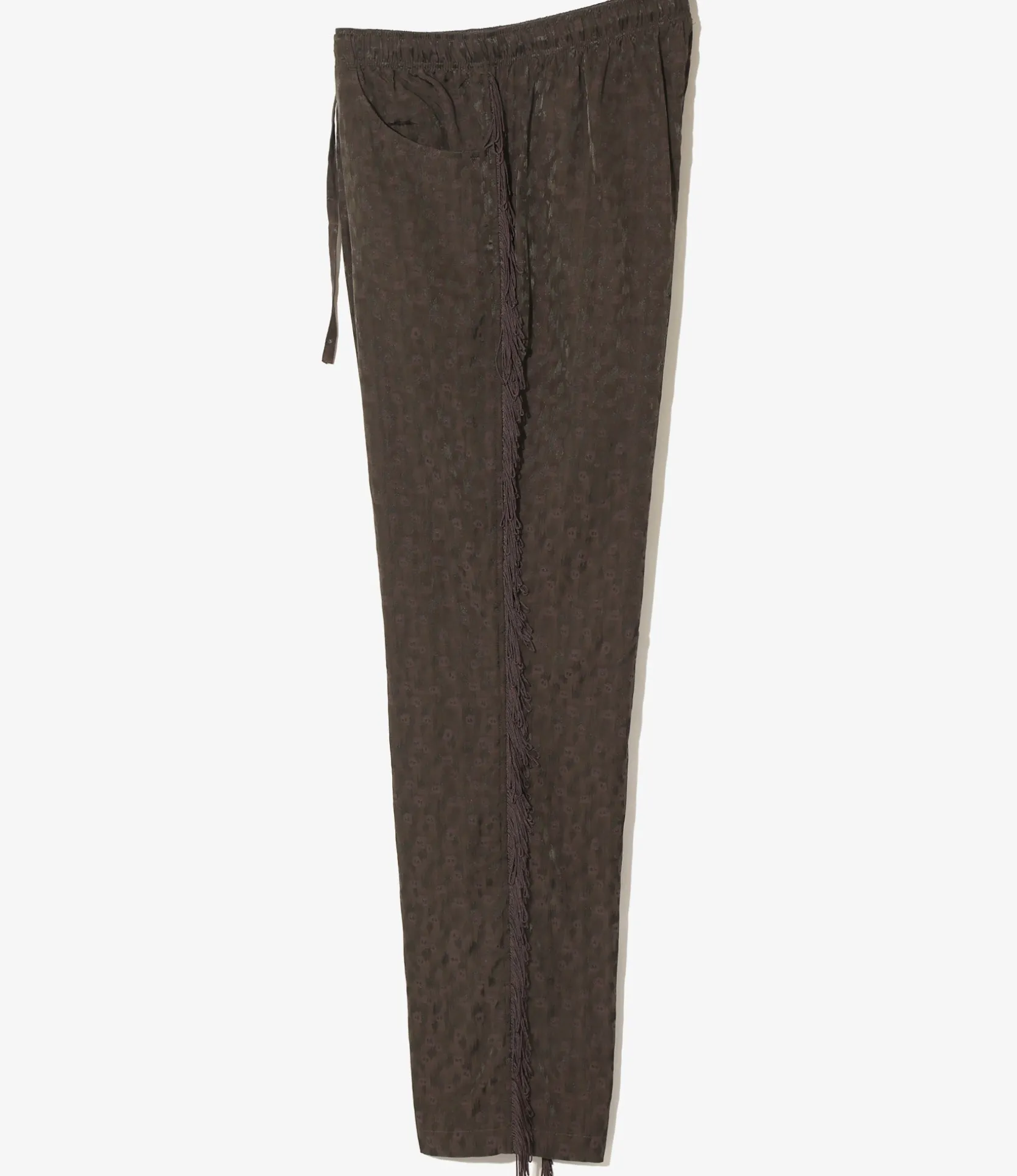 Fringe String Pant - Dk.Brown - R/C Leopard Jacquard