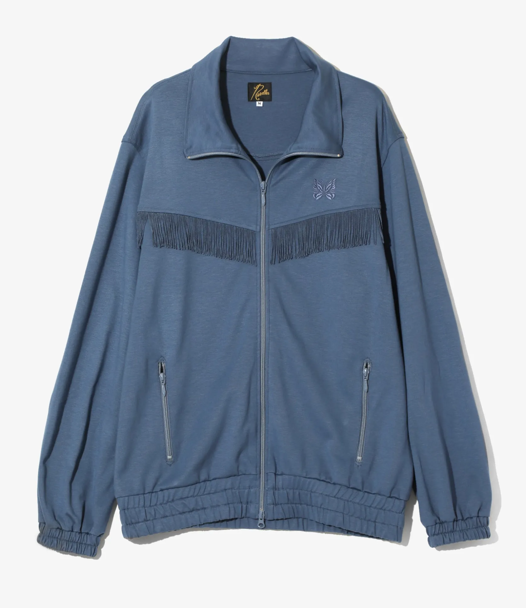 Fringe Track Jacket - Slate Blue - Rayon Jersey