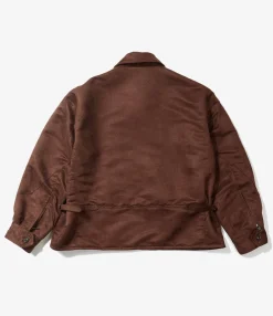 G8 Jacket - Brown Polyester Fake Suede