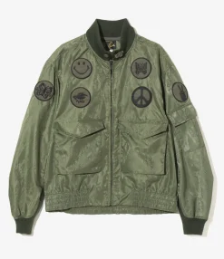 G-8 Jacket - Olive - Python Jacquard Sateen