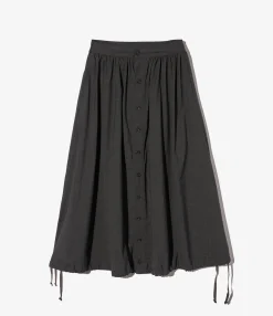 Gather Skirt - Charcoal Tropical Wool