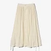 Gather Skirt - White Rayon Embroidery Eyelet