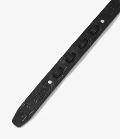 Hoof Pick Buckle Belt - Black Croc Embossed
